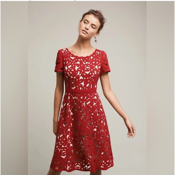 Moulinette Soeurs Dresses & Skirts - NWT Moulinette Soeurs red cut out dress. Size 2. From Anthropologie. Gorgeous!